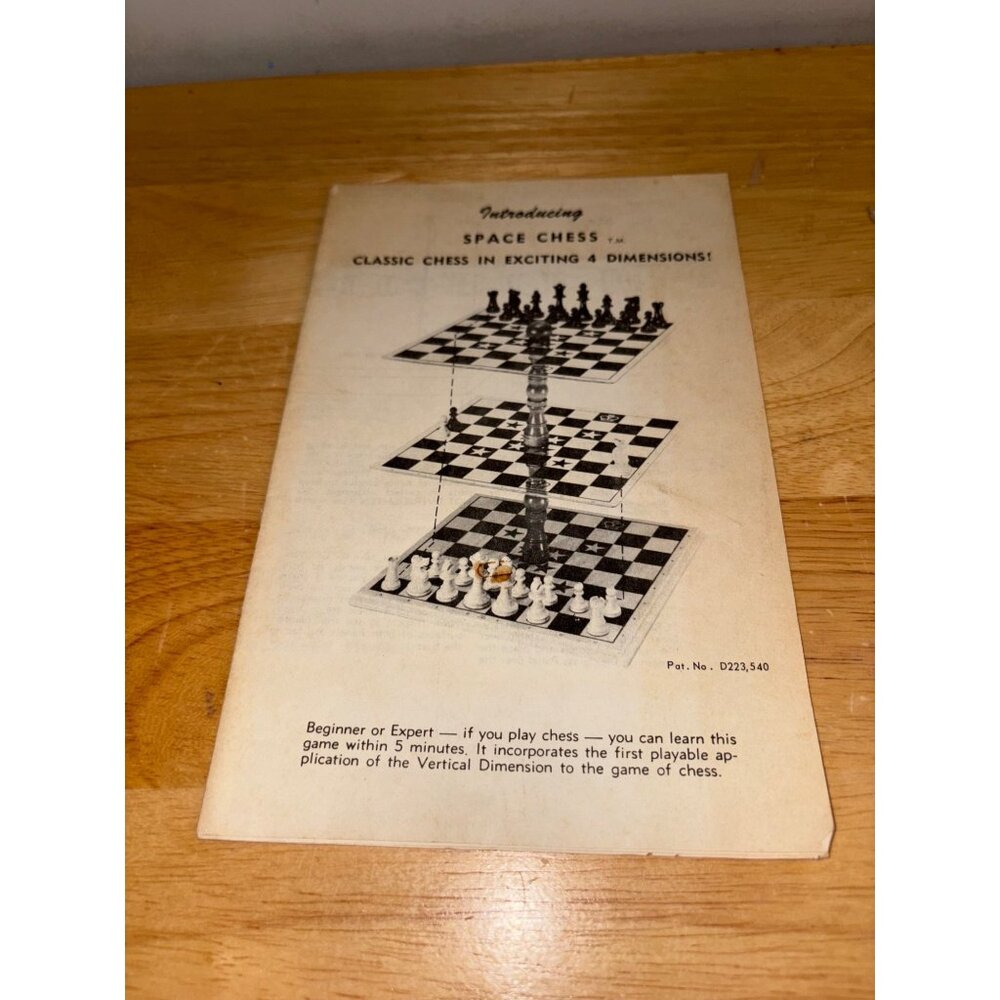 Space Chess Manual 1969 By Pacific Game Co. Rules Instructions Ephemera